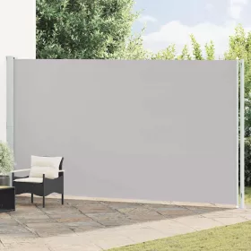 Szürke behúzható oldalsó terasznapellenző 220 x 600 cm