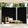 Fekete behúzható oldalsó napellenző 200 x 600 cm