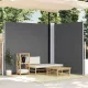 Antracitszürke behúzható oldalsó napellenző 220 x 600 cm