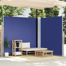 Kék behúzható oldalsó napellenző 220 x 600 cm