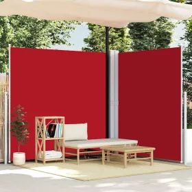 Piros behúzható oldalsó napellenző 220 x 600 cm