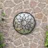 Fekete kerek vas kerti tükör kültéri használatra 60 x 3 cm