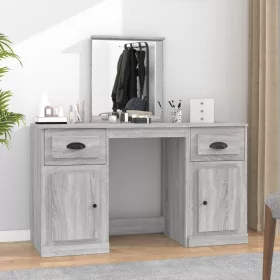   Szürke sonoma színű fésülködőasztal tükörrel 130x50x132,5 cm