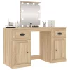 Sonoma tölgy színű fésülködőasztal LED-del 130 x 50 x 132,5 cm
