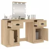 Sonoma tölgy színű fésülködőasztal LED-del 130 x 50 x 132,5 cm