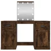 Füstös tölgy színű fésülködőasztal LED-del 130 x 50 x 132,5 cm