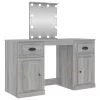 Szürke sonoma színű fésülködőasztal LED-del 130x50x132,5 cm