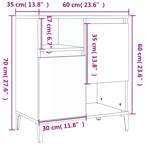 3 db betonszürke szerelt fa tálalószekrény 60 x 35 x 70 cm