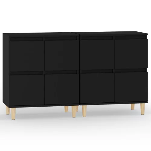 2 db fekete szerelt fa tálalószekrény 60 x 35 x 70 cm
