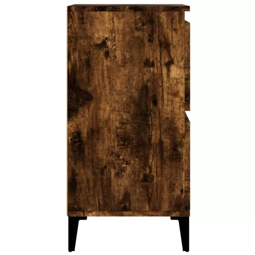 2 db füstös tölgy színű szerelt fa tálalószekrény 60x35x70 cm