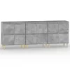 3 db betonszürke szerelt fa tálalószekrény 60 x 35 x 70 cm