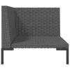 Félkör alakú polirattan kerti kanapé párnákkal