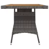 Szürke polyrattan és tömör akácfa kerti asztal 130 x 70 x 72 cm