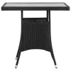 Fekete polyrattan kerti asztal 80 x 80 x 74 cm