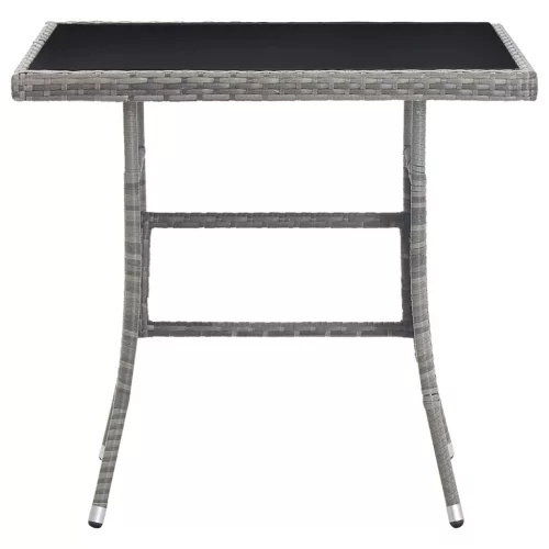 Szürke polyrattan kerti asztal 80 x 80 x 74 cm