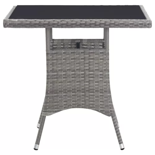 Szürke polyrattan kerti asztal 80 x 80 x 74 cm