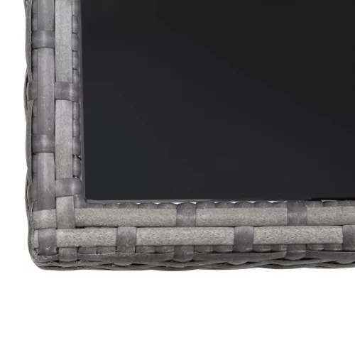 Szürke polyrattan kerti asztal 80 x 80 x 74 cm