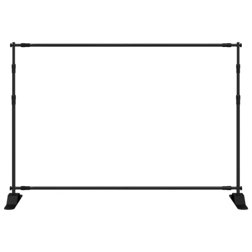 2 db fekete acél háttérállvány 305 x 243 cm