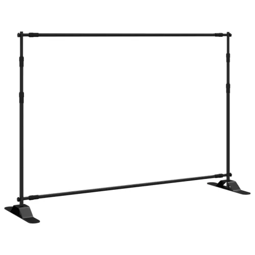 2 db fekete acél háttérállvány 305 x 243 cm