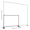 2 db fekete acél háttérállvány 305 x 243 cm