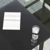 Fekete acél és üveg kerti étkezőasztal 140 x 70 x 74 cm