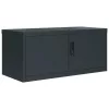 Antracitszürke acél irattartó szekrény 90x40x220 cm