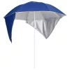 Kék strandnapernyő oldalfalakkal 215 cm