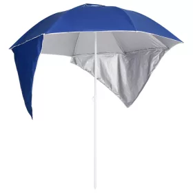 Kék strandnapernyő oldalfalakkal 215 cm