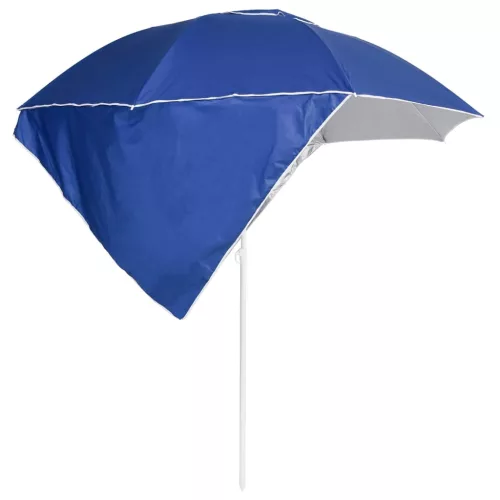 Kék strandnapernyő oldalfalakkal 215 cm