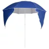 Kék strandnapernyő oldalfalakkal 215 cm