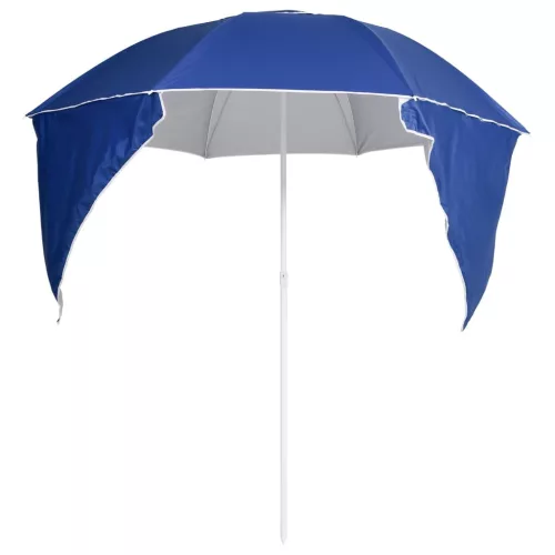 Kék strandnapernyő oldalfalakkal 215 cm