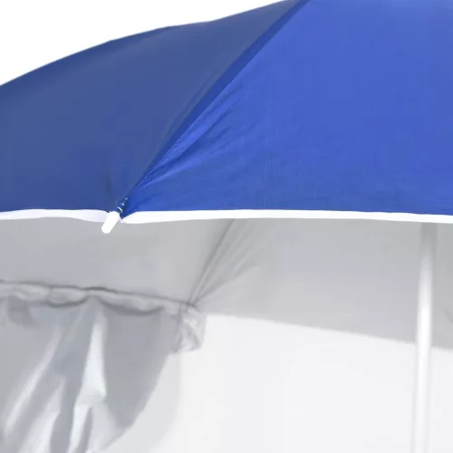 Kék strandnapernyő oldalfalakkal 215 cm