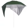 Zöld strandnapernyő oldalfalakkal 215 cm