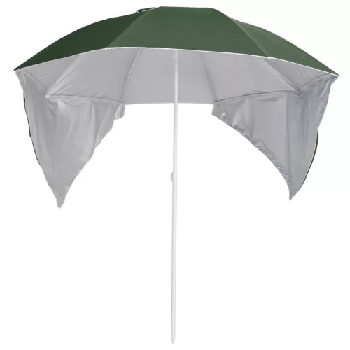 Zöld strandnapernyő oldalfalakkal 215 cm