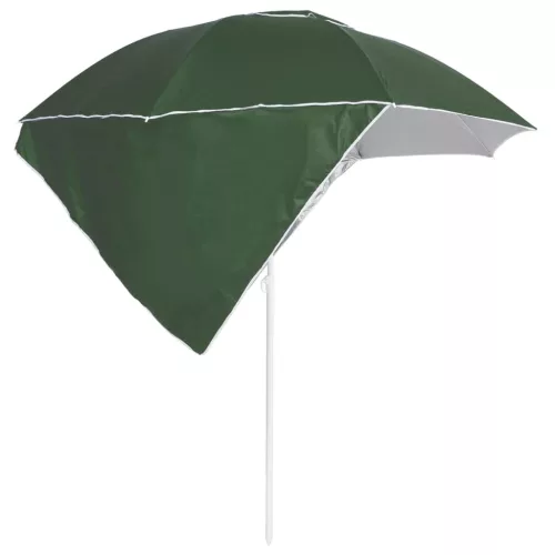 Zöld strandnapernyő oldalfalakkal 215 cm
