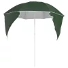 Zöld strandnapernyő oldalfalakkal 215 cm