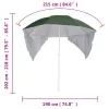 Zöld strandnapernyő oldalfalakkal 215 cm