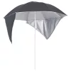 Antracitszürke strandnapernyő oldalfalakkal 215 cm