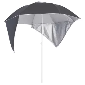 Antracitszürke strandnapernyő oldalfalakkal 215 cm