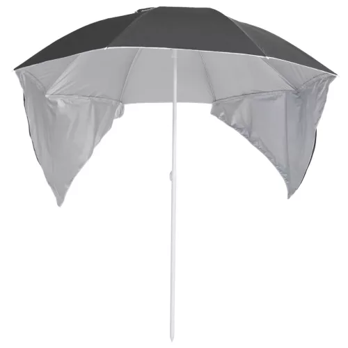 Antracitszürke strandnapernyő oldalfalakkal 215 cm