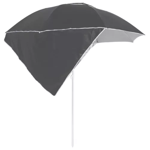 Antracitszürke strandnapernyő oldalfalakkal 215 cm