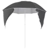 Antracitszürke strandnapernyő oldalfalakkal 215 cm