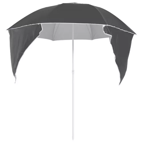 Antracitszürke strandnapernyő oldalfalakkal 215 cm
