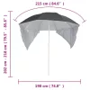 Antracitszürke strandnapernyő oldalfalakkal 215 cm