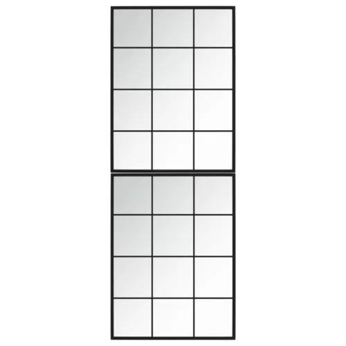2 db fekete fém fali tükör 80x60 cm