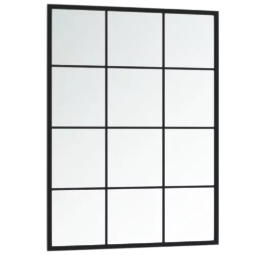 2 db fekete fém fali tükör 80x60 cm