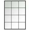 2 db fekete fém fali tükör 80x60 cm