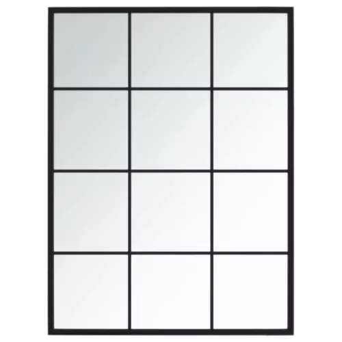 2 db fekete fém fali tükör 80x60 cm