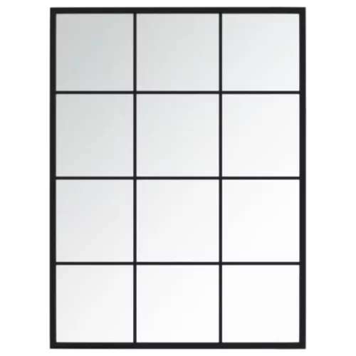 3 db fekete fém fali tükör 80x60 cm