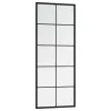 2 db fekete fém fali tükör 100x40 cm